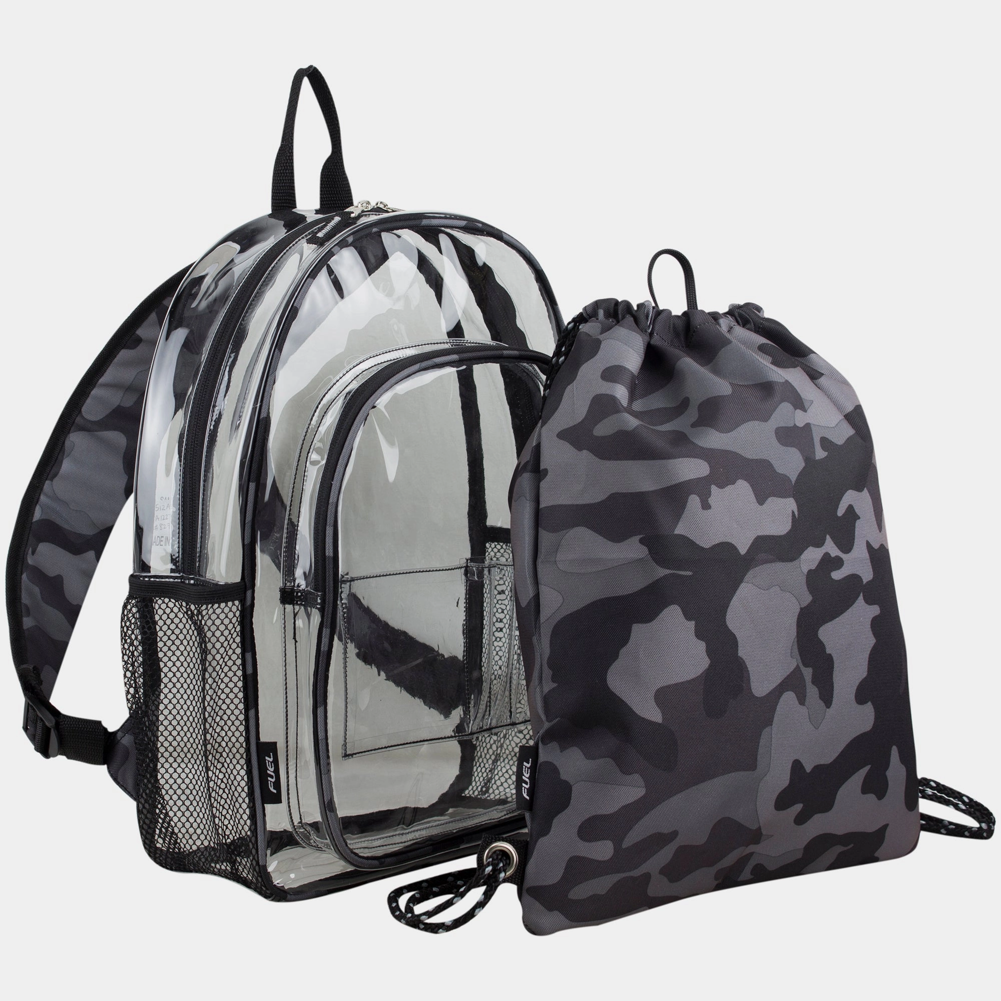 Compact Everyday Classic Utility Transparently Yours Backpack & Cinch Sling Set