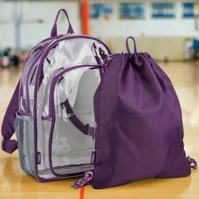 Transparently Yours Backpack & Cinch Sling Set Holiday Bag