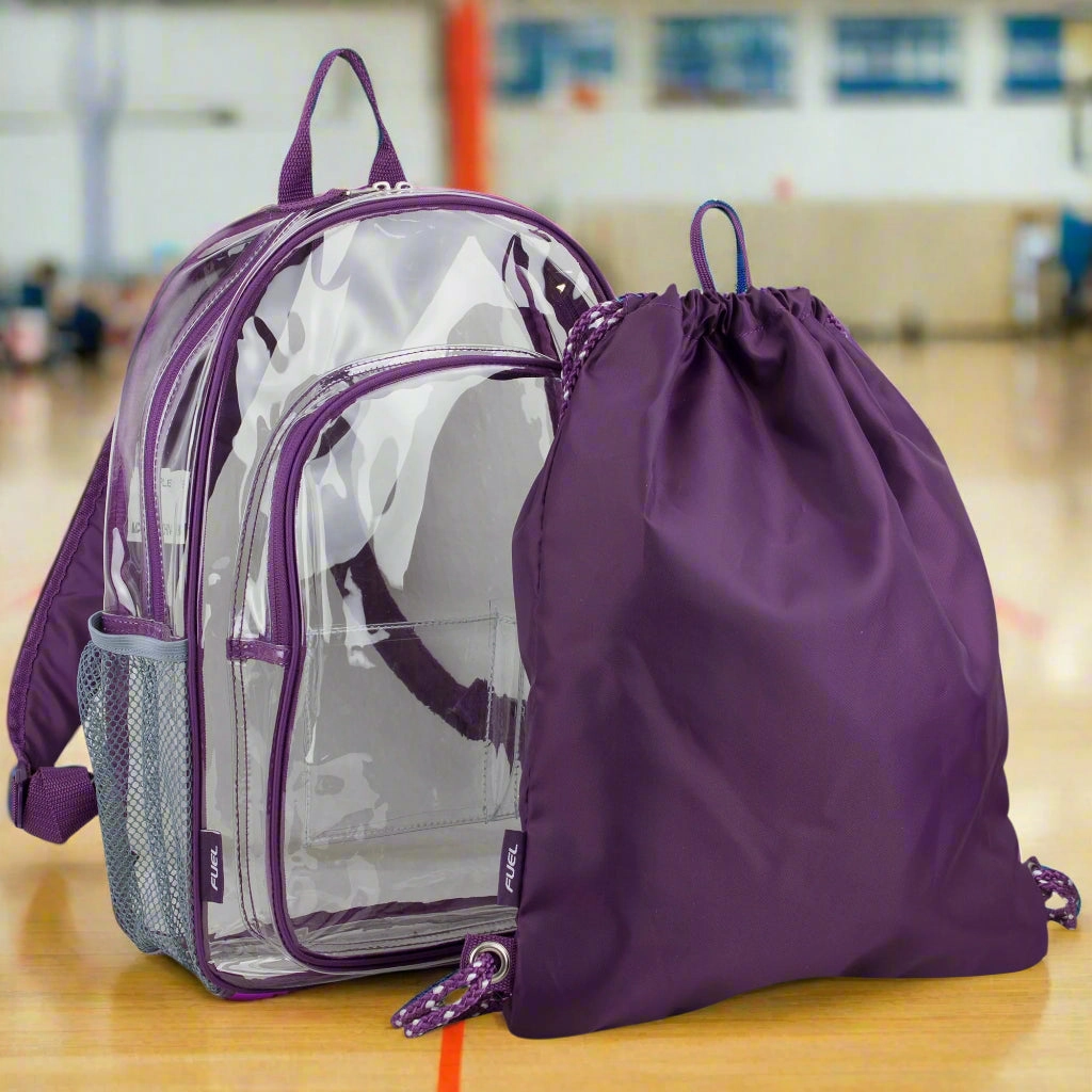 Transparently Yours Backpack & Cinch Sling Set Holiday Bag