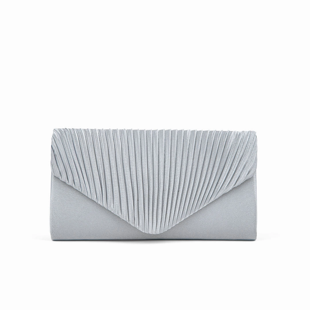 Silver Fancy Clutch P24143 Refined Simplicity Soft Leather Bag
