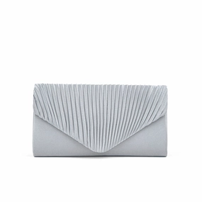 Silver Fancy Clutch P24143 Refined Simplicity Soft Leather Bag