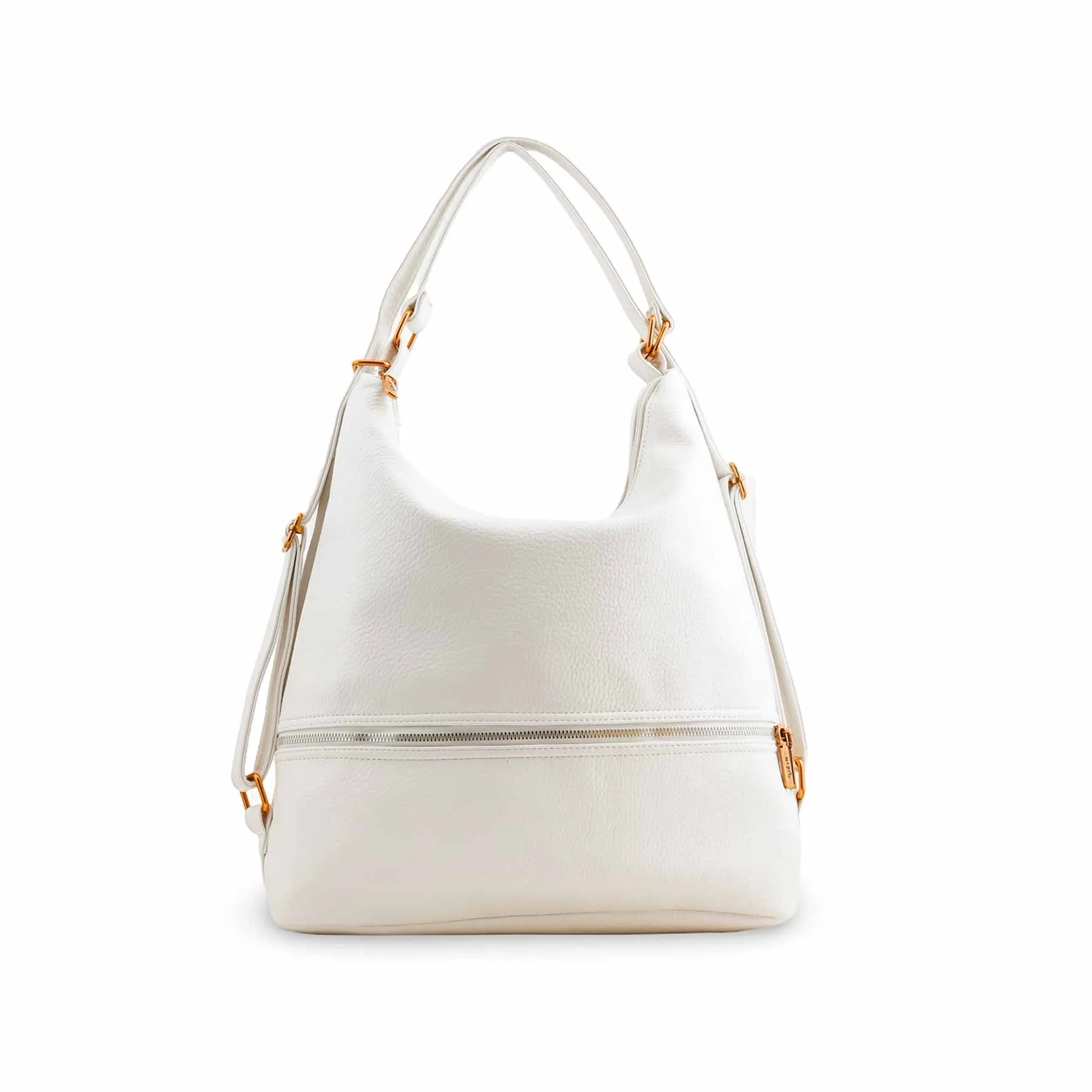 Easy Access Lightweight Essential White Formal Shoulder Bag For Women P36356