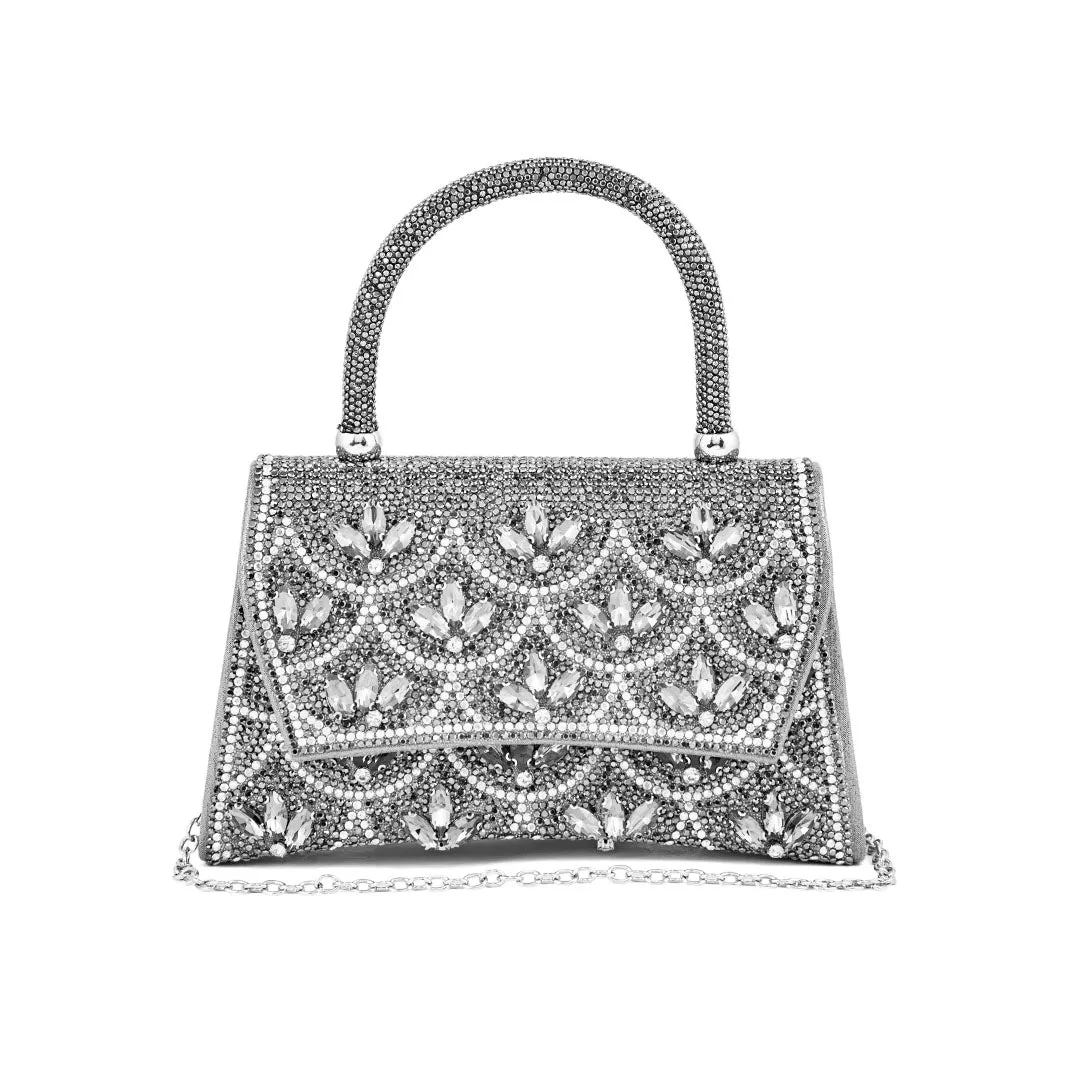 Contemporary Outline Fashion Accent Grey Fancy Shoulder Bag P24335