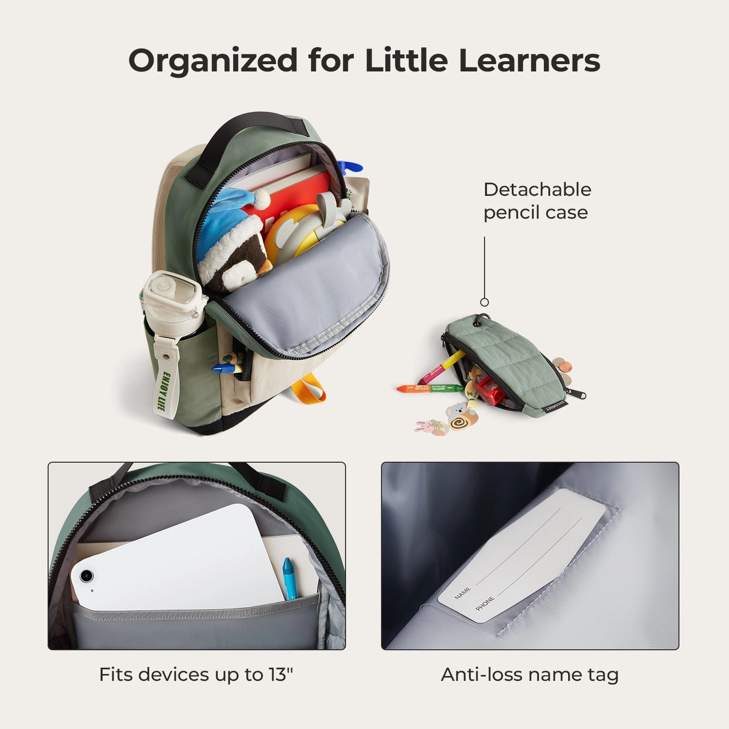 Elegant Form Paz 14L Kids Backpack Durable Construction Modern Outfit