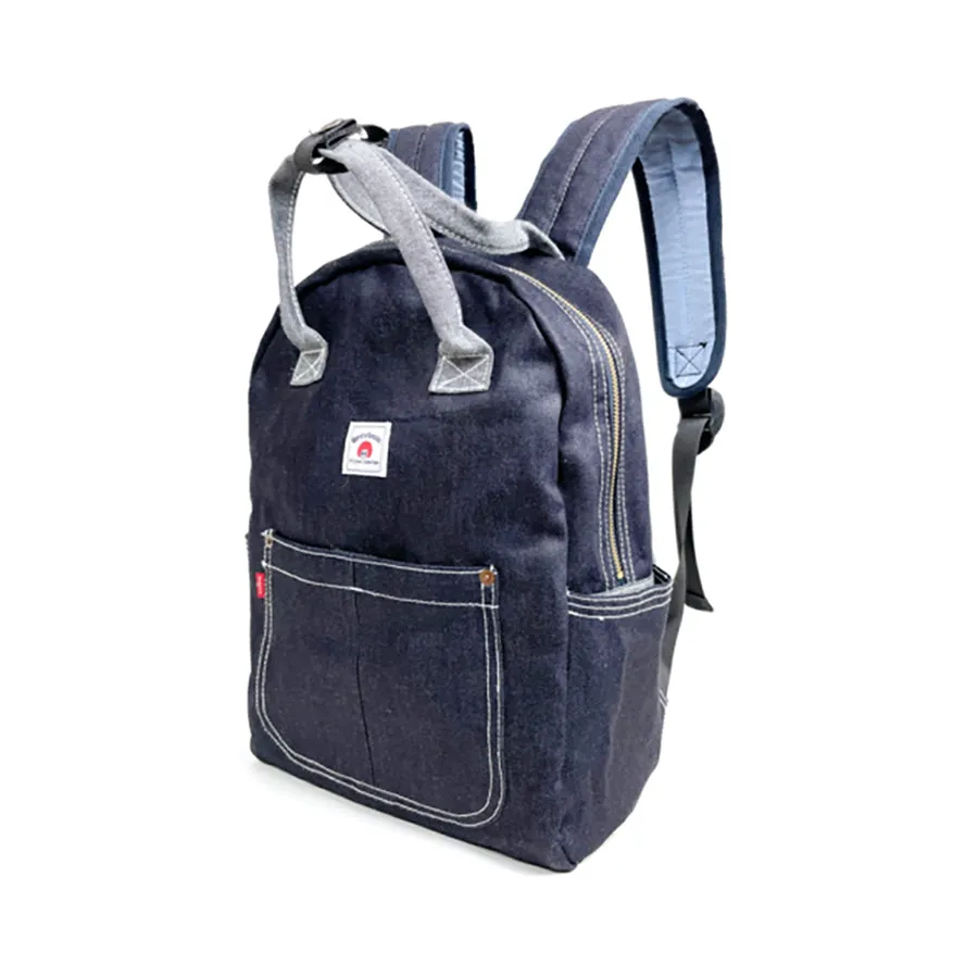 BETTY SMITH Denim Backpack Navy Gym Essentials