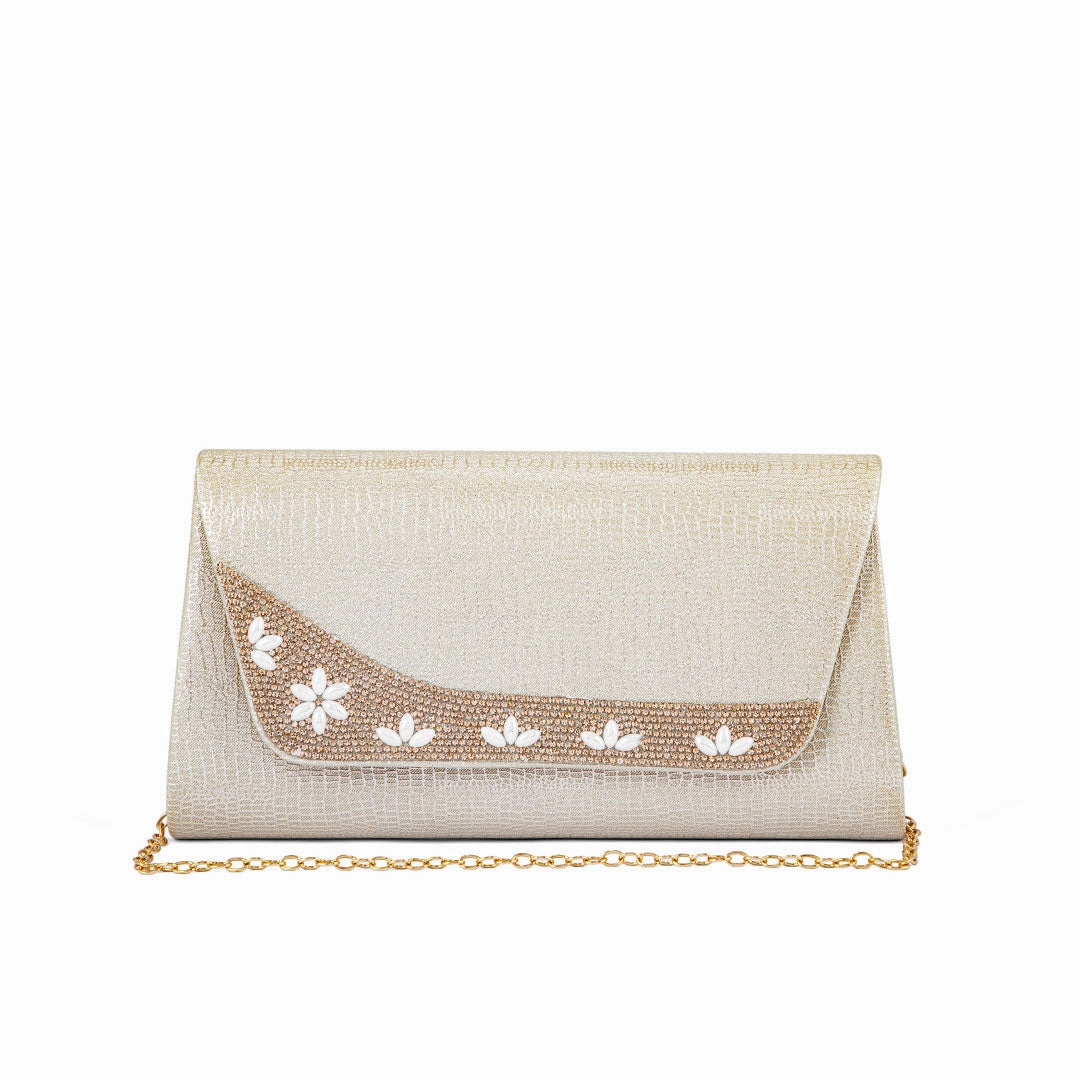 Beige Fancy Clutch P24174 Secure Zip Bag