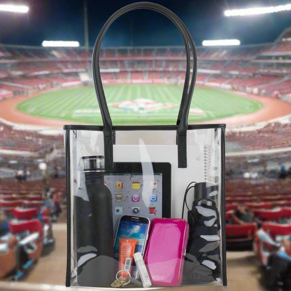 Casual Comfort Urban Journey Clear Stadium Tote - Approved for NFL, PGA, NCAA, Transparent Bag