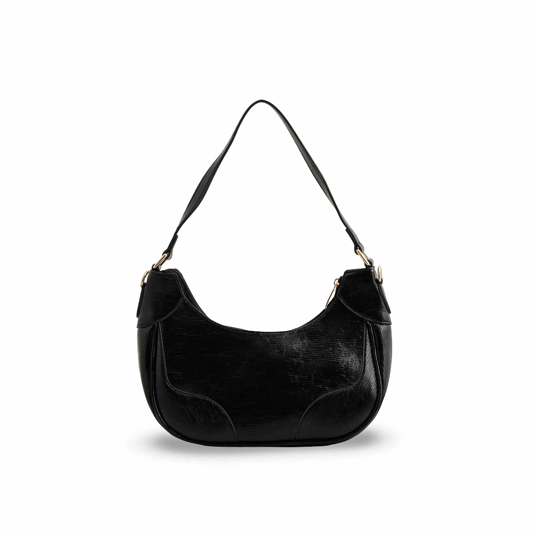 Functional Structure Black Formal Shoulder Bags P55732