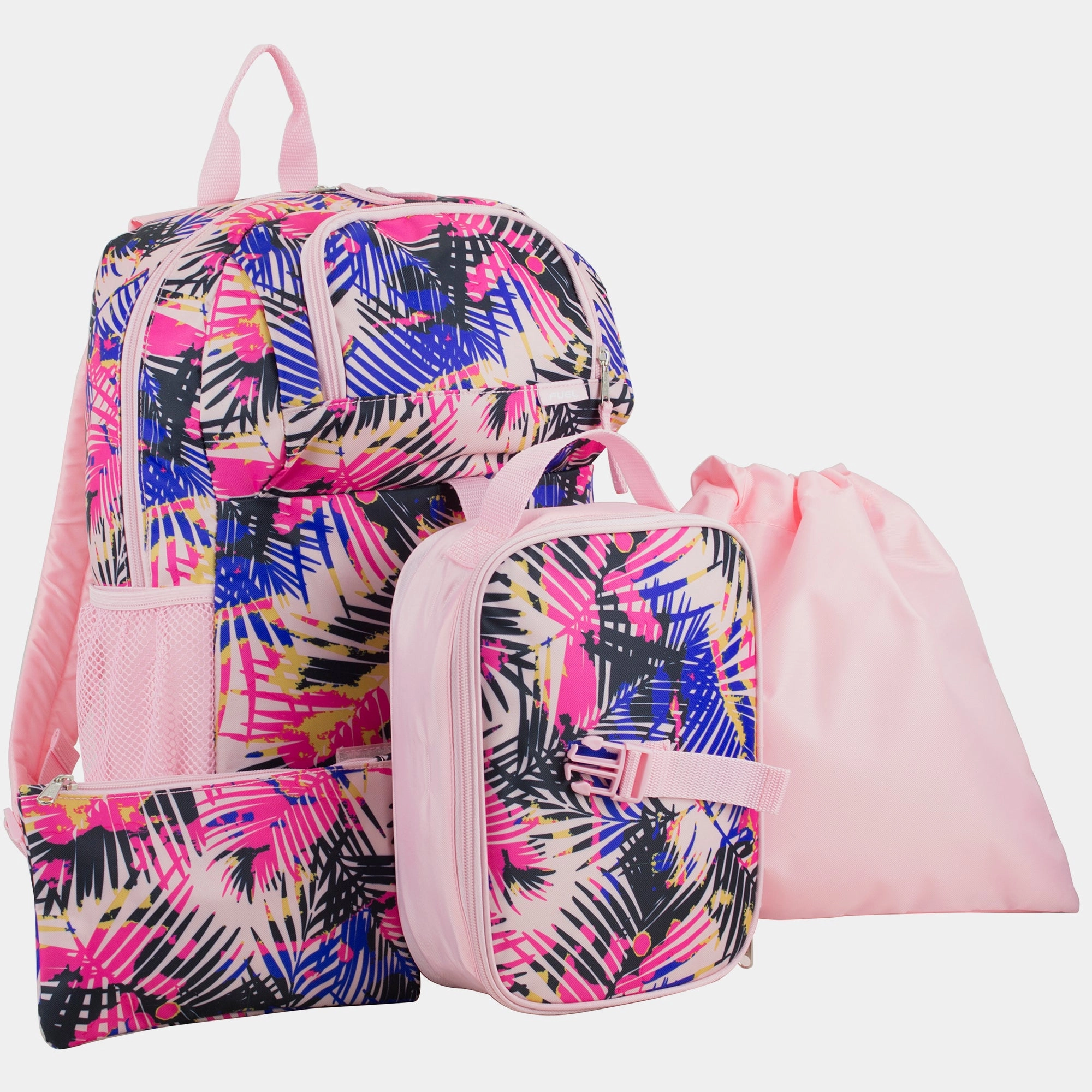 Weekend Travel Foldable Bag Everyday 4-Piece Combo Backpack with Lunch Box, Pencil Case and Shoe Pouch