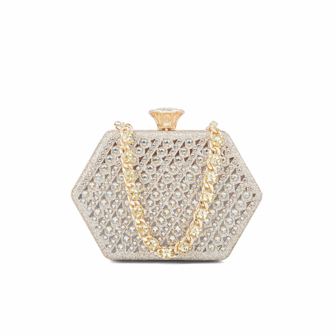 Daily Storage Golden Fancy Clutch P24191