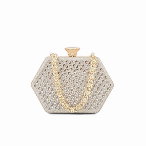 Daily Storage Golden Fancy Clutch P24191