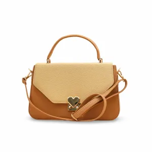 Smooth Finish Fawn Casual Shoulder Bag For Women P55804