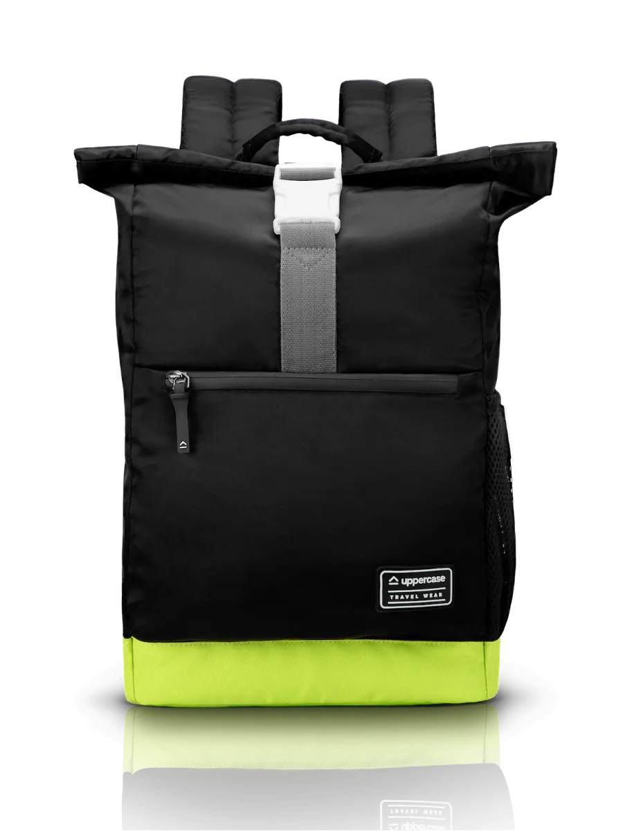 Urban Travel Roll Top Black Backpack