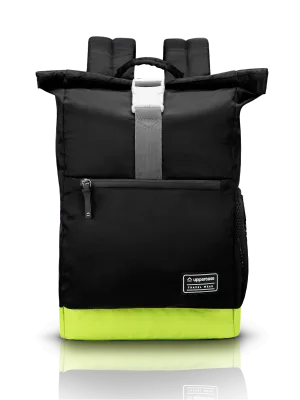 Urban Travel Roll Top Black Backpack