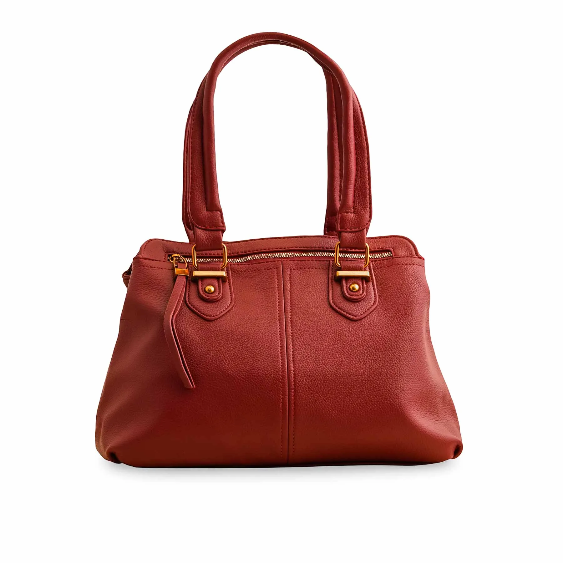 Red Formal Shoulder Bags P36358 Sleek Shape Functional Pocket