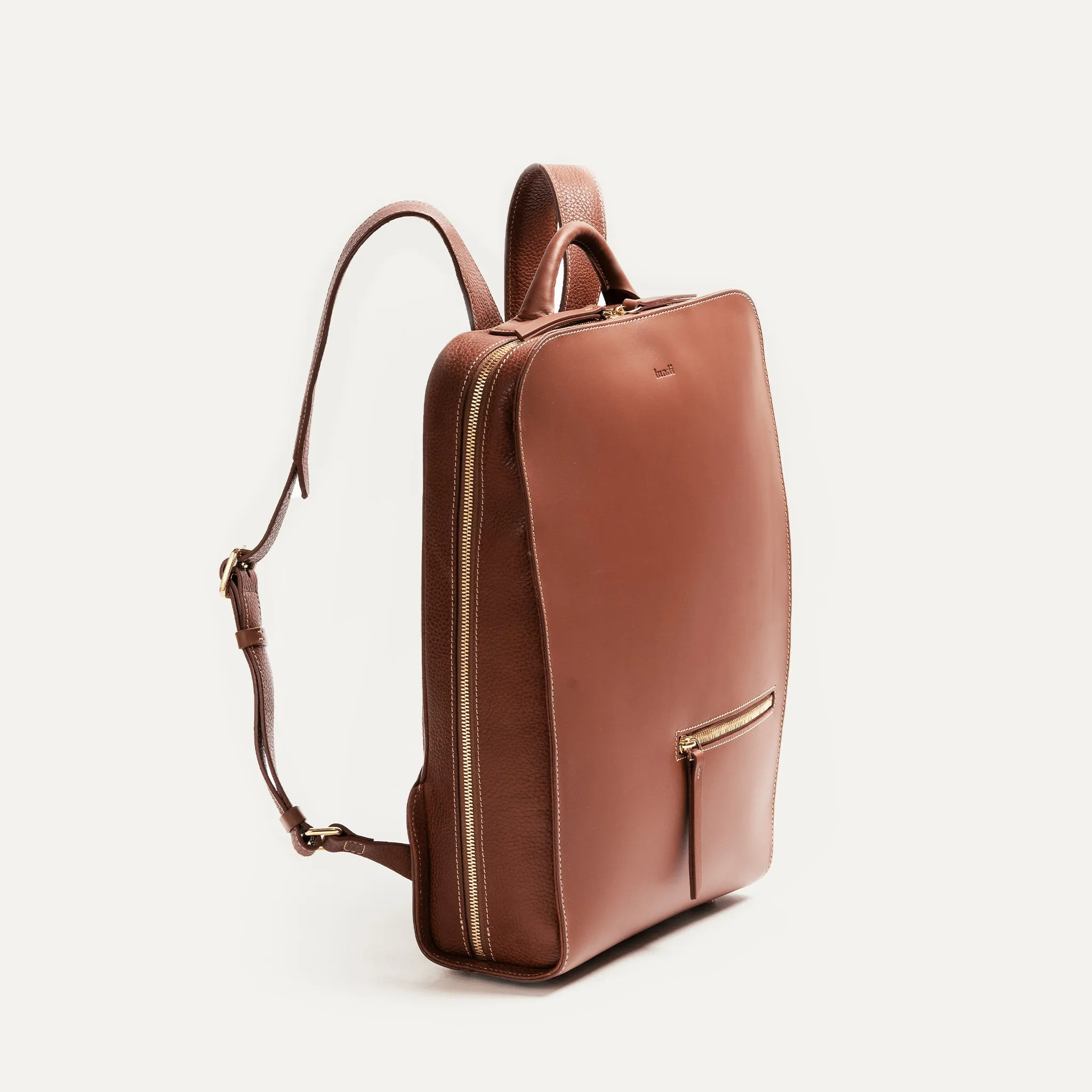 Versatile Design Women's Leather Backpack ~ CHIARA - COGNAC