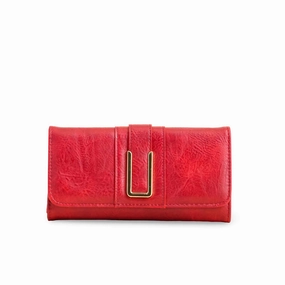 Red Casual Wallet For Women P70960 Minimal Utility