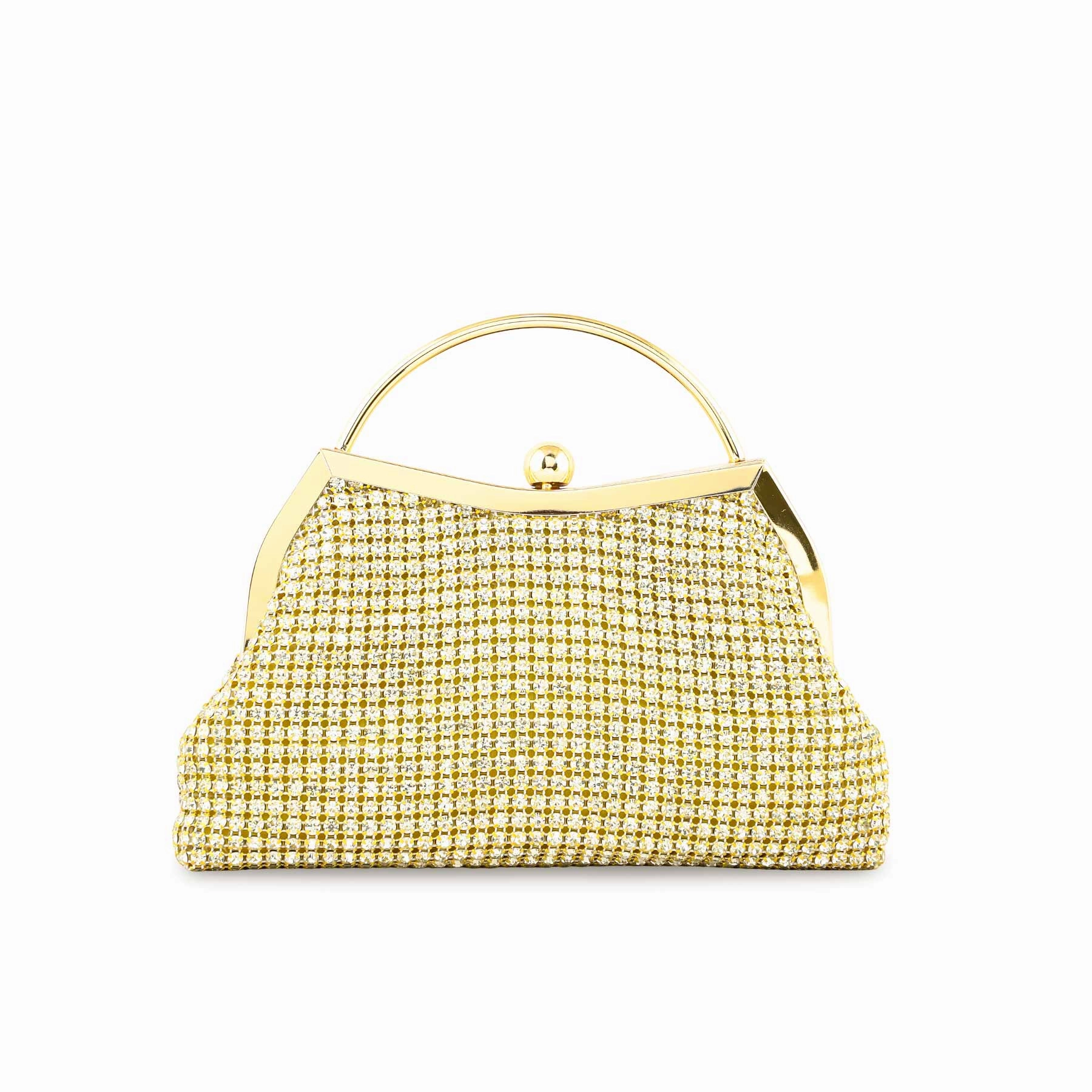 Golden Bridal Clutch P24313 Practical Detail