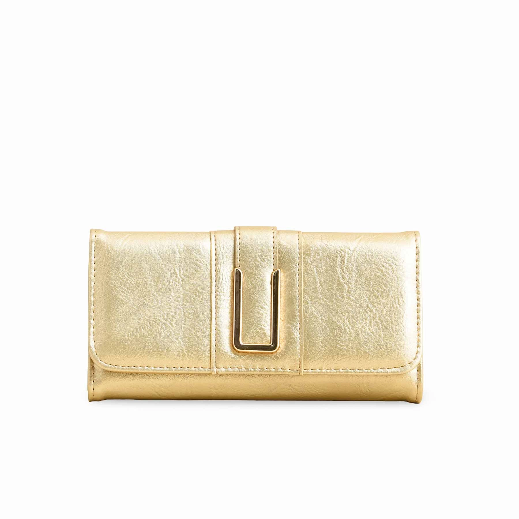Active Style Urban Functionality Golden Casual Wallet For Women P70960