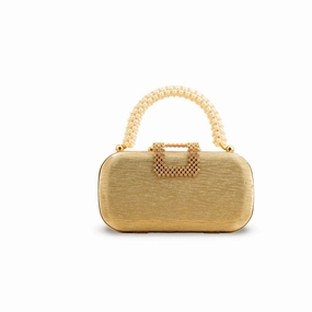 Compact Utility Modern Appeal Golden Fancy Clutch P15392