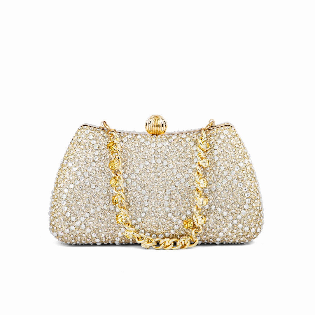 Portable Functionality Urban Experience Golden Fancy Clutch P24180
