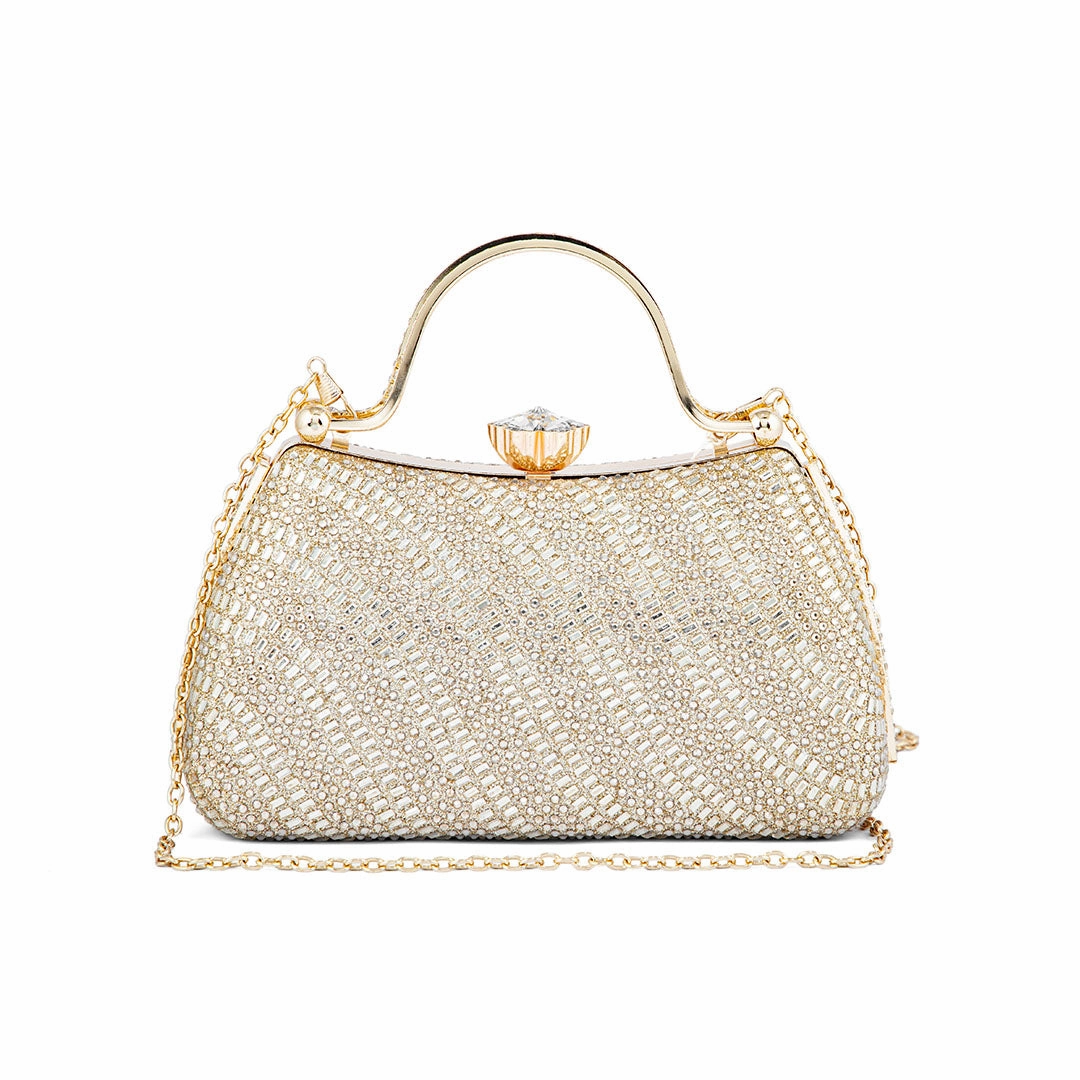 Golden Fancy Clutch P24186 Stylish Detail