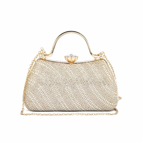 Golden Fancy Clutch P24186 Stylish Detail