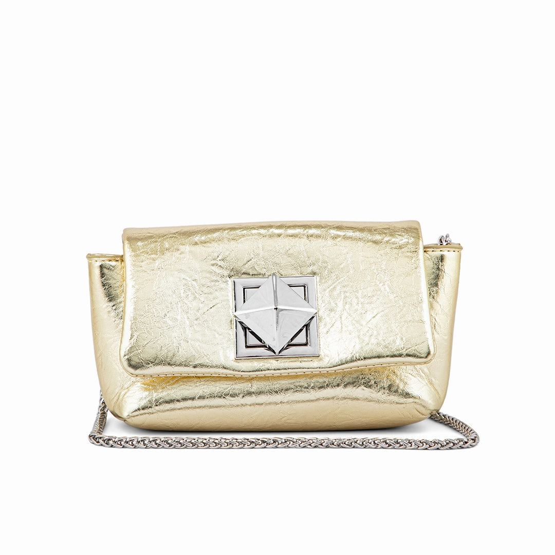 Flexible Design Travel Storage Bag Golden Formal Clutch P24115