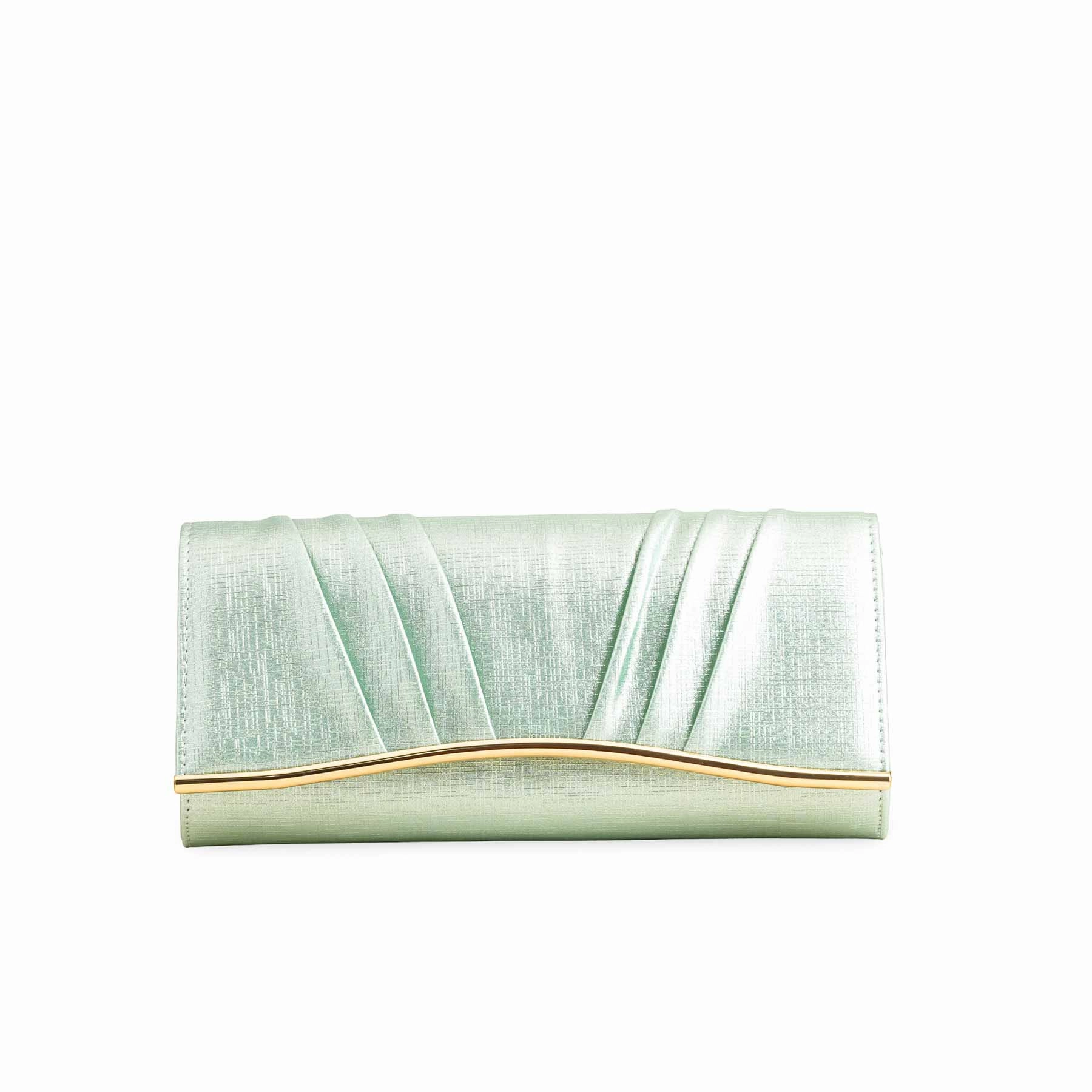 Compact Journey Functional Comfortability Green Formal Clutch P24224
