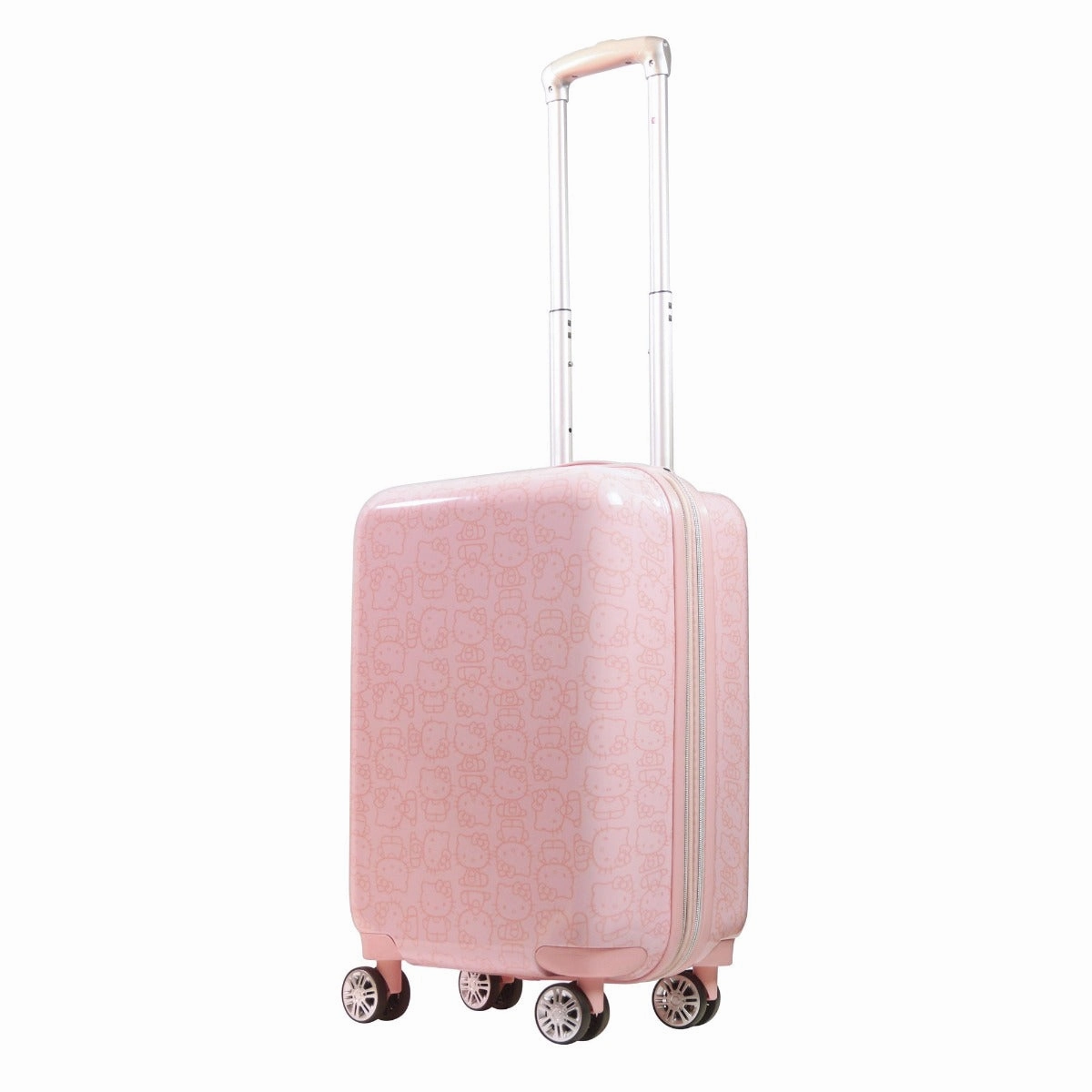 Mesh Pocket Hello Kitty Pose All Over 22" Hard-Sided Luggage Pink