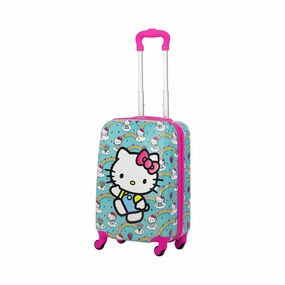 Hello Kitty Rainbows Kids 21" Sky Blue Carry-on Luggage Extra Capacity Lightweight Storage Bag