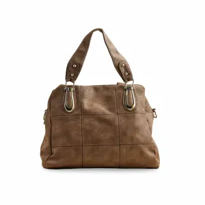 Easy Access Stylish Texture Khaki Formal Shoulder Bag P36351