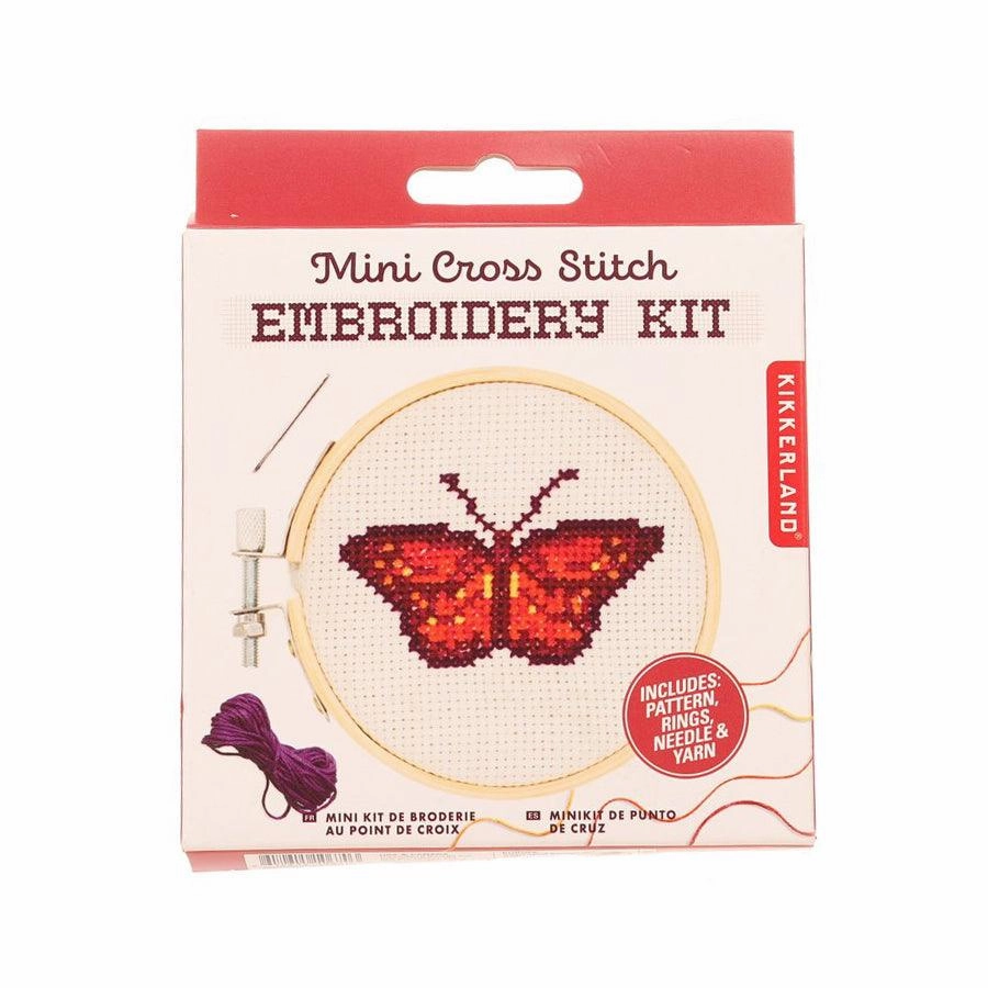 Outdoor Gear Bag Minimalist Look KIKKERLAND Crossstitch Embroidery Kit-Butterfly