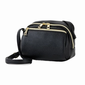 LEGATO LARGO Coroly Mini Shoulder -Black  (170g) Simple Lifestyle Zip Closure Bag