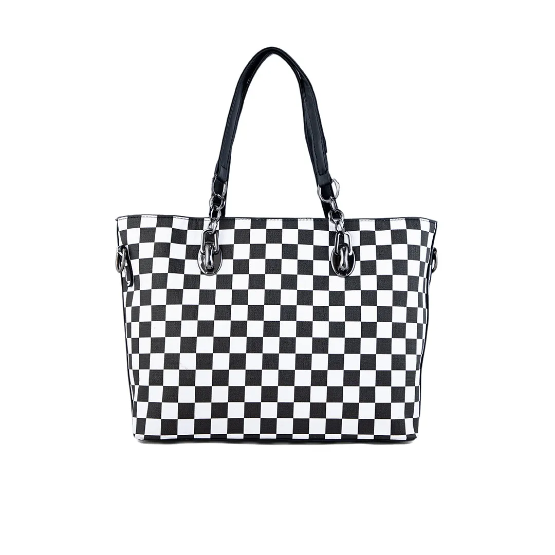 Black Formal Shoulder Bag For Ladies P36176 Smooth Finish Contemporary Look