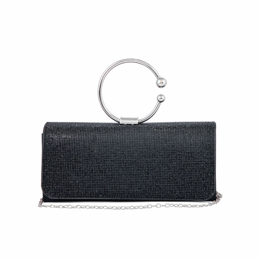Reusable Tote Bag Black Fancy Clutch P24329