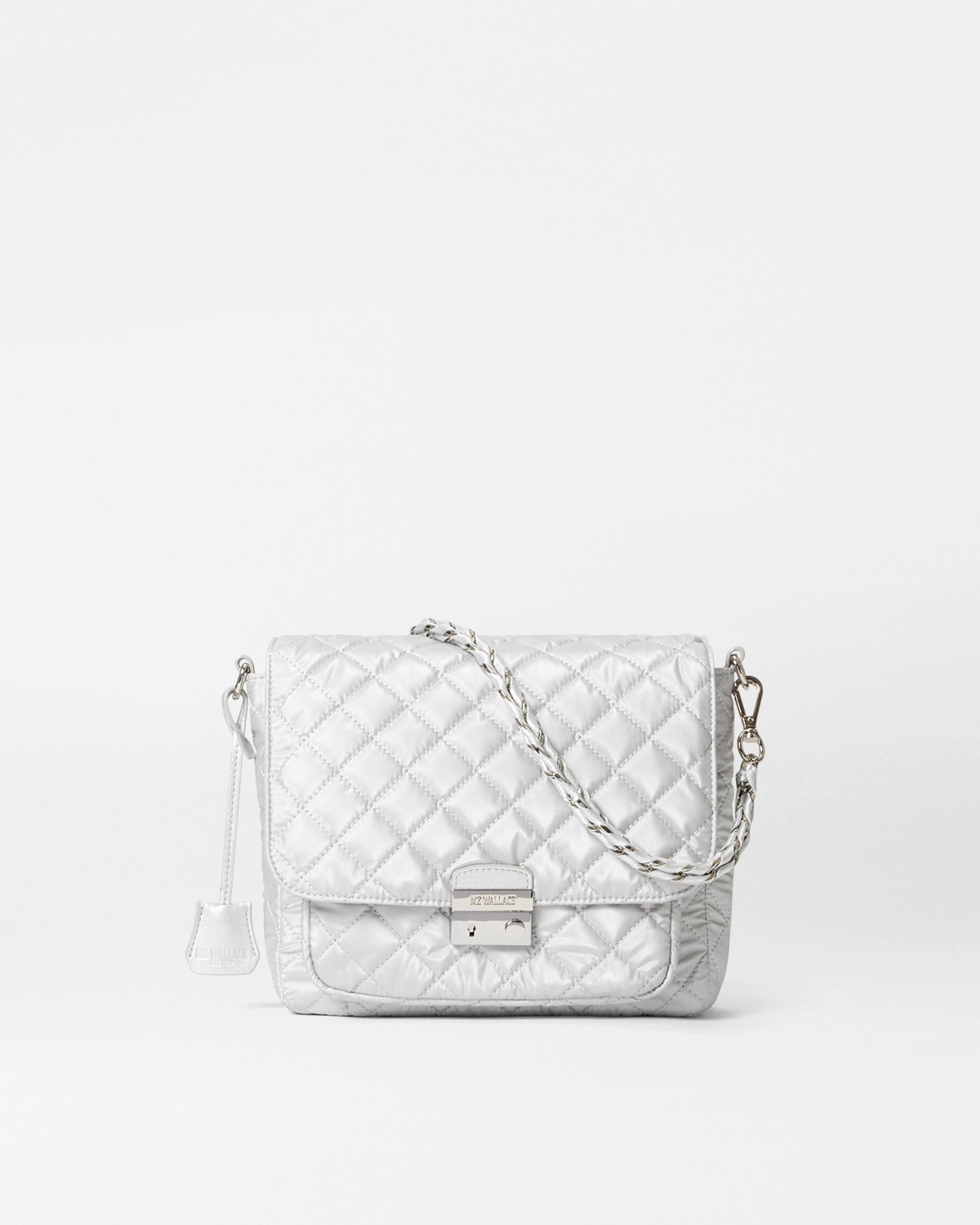 Oyster Metallic Medium Crosby Lock Crossbody Organized Functionality