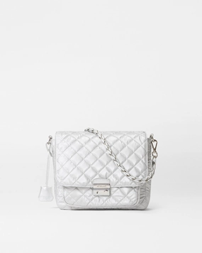 Oyster Metallic Medium Crosby Lock Crossbody Organized Functionality