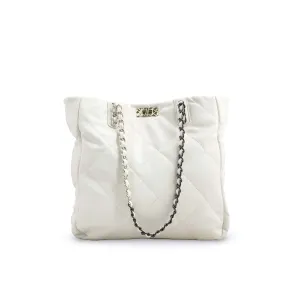 White Formal Shoulder Bag P36322 Casual Utility Neutral design