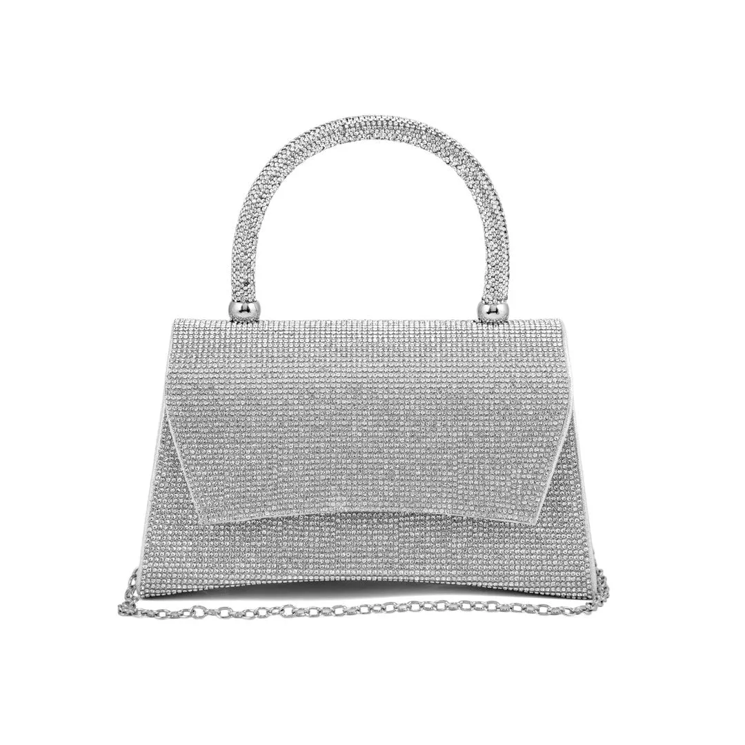 Silver Fancy Shoulder Bag P24326 Chic Touch Travel Utility