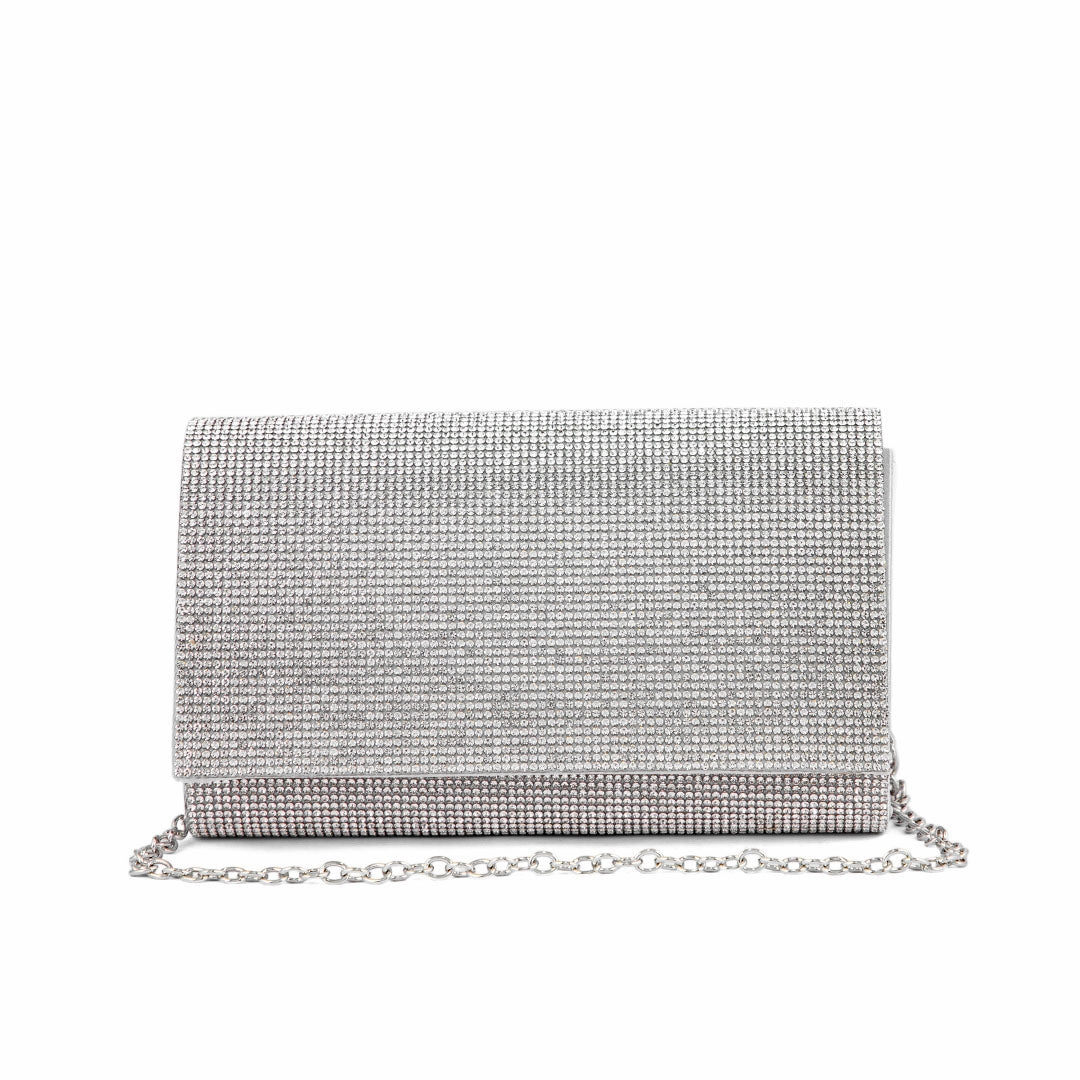 Durable Use Silver Fancy Clutch P24327