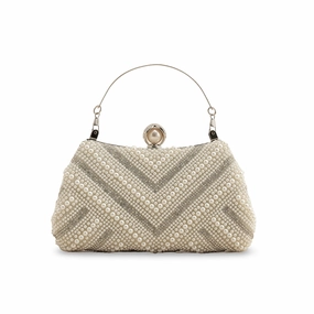 Sleek Functionality Functional Functionality White Bridal Clutch P24289