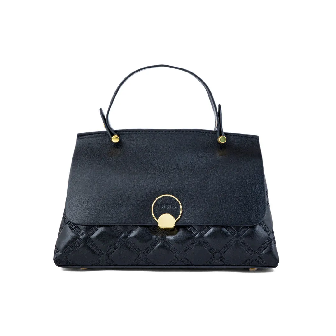 Black Formal Shoulder Bag For Women P36339 Structured Design