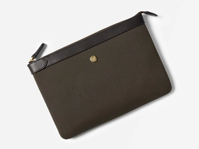 M/S Pouch ?C Army/Dark Brown Trendy Look Minimal Spirit