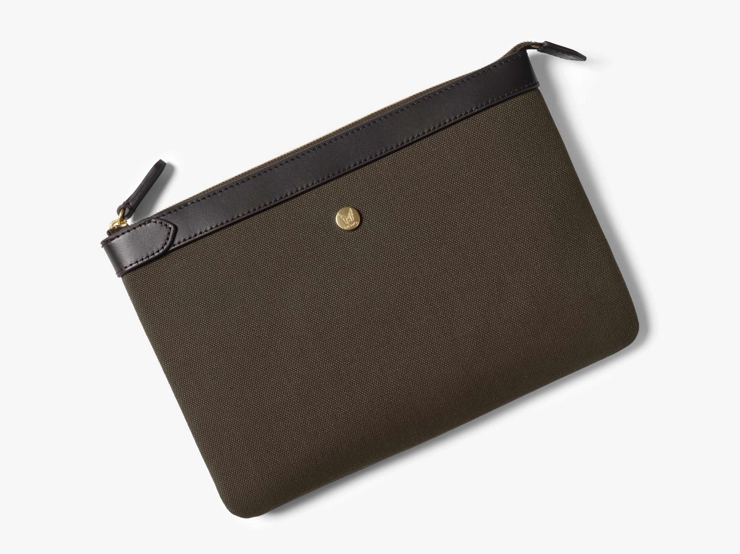 M/S Pouch ?C Army/Dark Brown Trendy Look Minimal Spirit