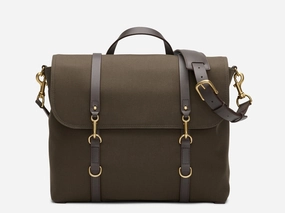 Outdoor Simplicity Stylish Outfit M/S Satchel - Army/Dark Brown