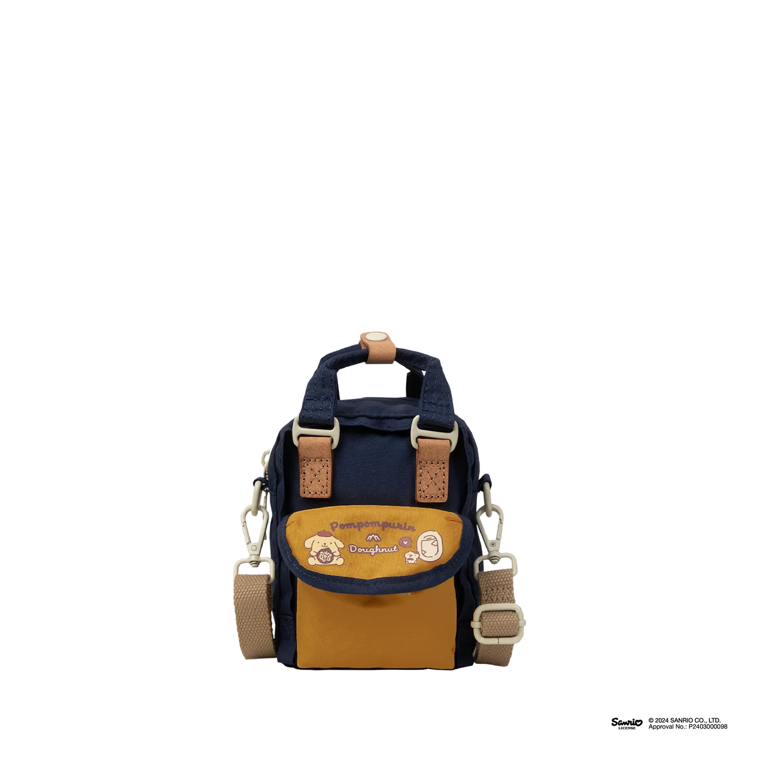 Practical Companion Classic Presence Macaroon Tiny Doughnut X Pompompurin Series Crossbody Bag