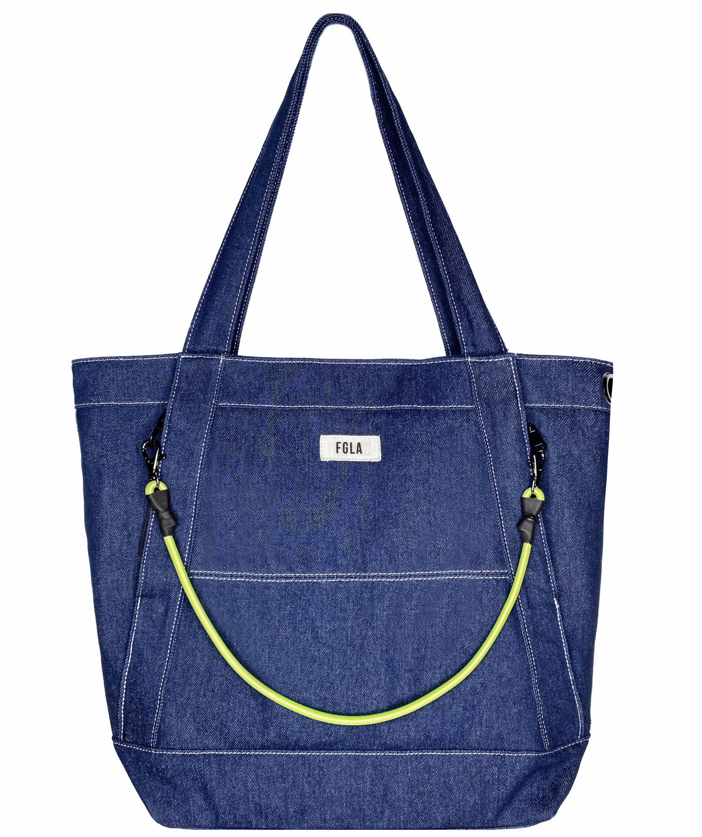 Linen Fabric zipper closure Maker's Tote Bag (Denim)