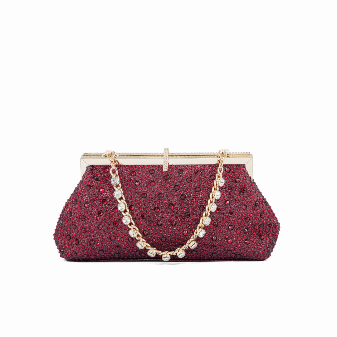 Maroon Fancy Clutch P24195 Lightweight Structure Soft Texture