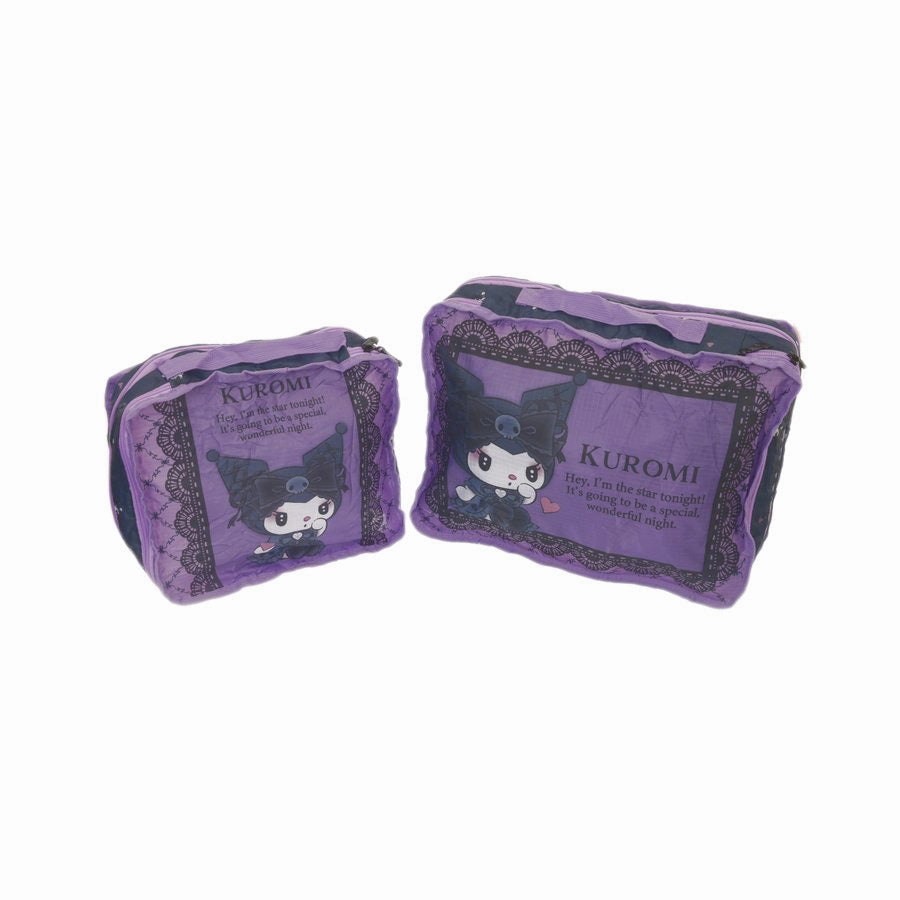 Functional Travel Bag MIHK Kuromi Series - Foldable Pouch - 2P